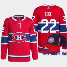 Owen Beck Montreal Canadiens 2022 NHL Draft Red Jersey Authentic Primegreen Home