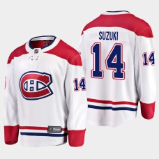 Men's Montreal Canadiens Nick Suzuki #14 Away 2021 White Jersey